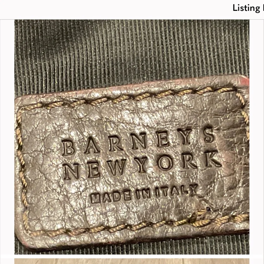 BARNEYS NEW YORK COLLECTION Brown Soft Leather Messenger Bag Made in Italy